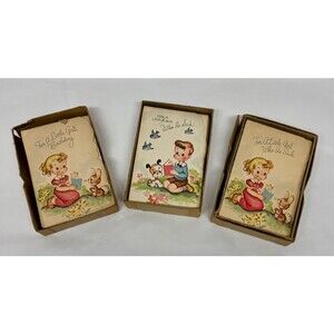 52 Vtg 1950s Children’s Greeting Cards Birthday Get Well Original Box Unused Lot